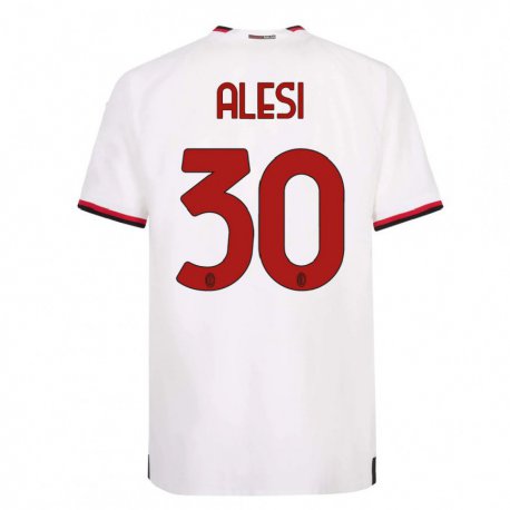 Kandiny Lapset Gabriele Alesi #30 Valkoinen Punainen Vieraspaita 2022/23 Lyhythihainen Paita T-paita