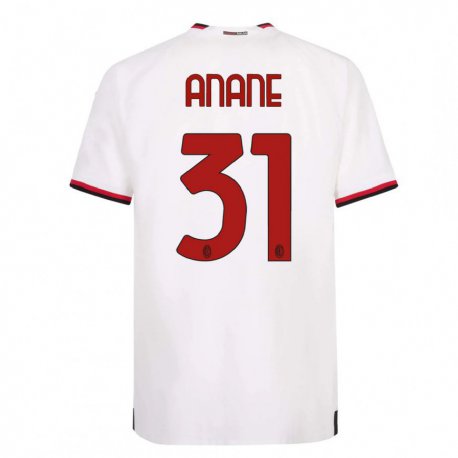 Kandiny Lapset Emmanuel Anane #31 Valkoinen Punainen Vieraspaita 2022/23 Lyhythihainen Paita T-paita