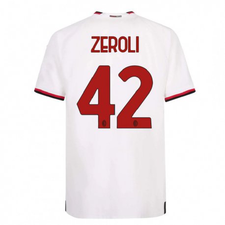 Kandiny Lapset Kevin Zeroli #42 Valkoinen Punainen Vieraspaita 2022/23 Lyhythihainen Paita T-paita