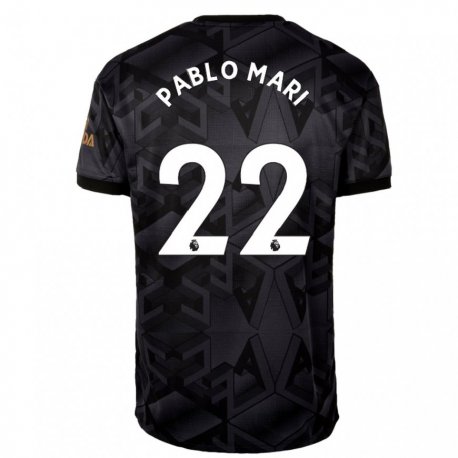 Kandiny Lapset Pablo Mari #22 Musta Harmaa Vieraspaita 2022/23 Lyhythihainen Paita T-paita