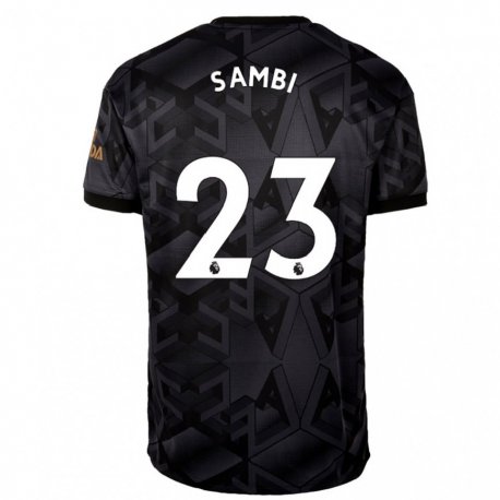 Kandiny Lapset Albert Sambi Lokonga #23 Musta Harmaa Vieraspaita 2022/23 Lyhythihainen Paita T-paita