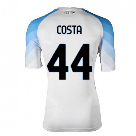 Kandiny Lapset Filippo Costa #44 Valkoinen Taivas Sininen Vieraspaita 2022/23 Lyhythihainen Paita T-paita