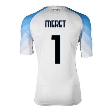 Kandiny Lapset Alex Meret #1 Valkoinen Taivas Sininen Vieraspaita 2022/23 Lyhythihainen Paita T-paita
