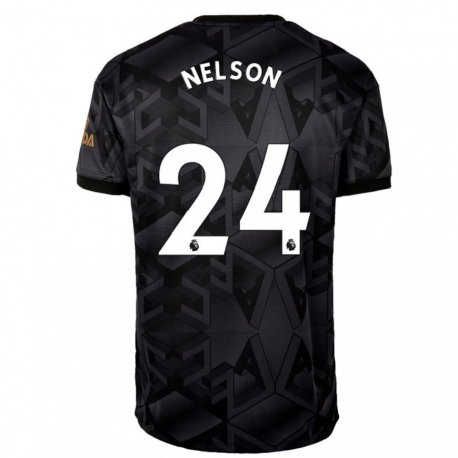 Kandiny Lapset Reiss Nelson #24 Musta Harmaa Vieraspaita 2022/23 Lyhythihainen Paita T-paita