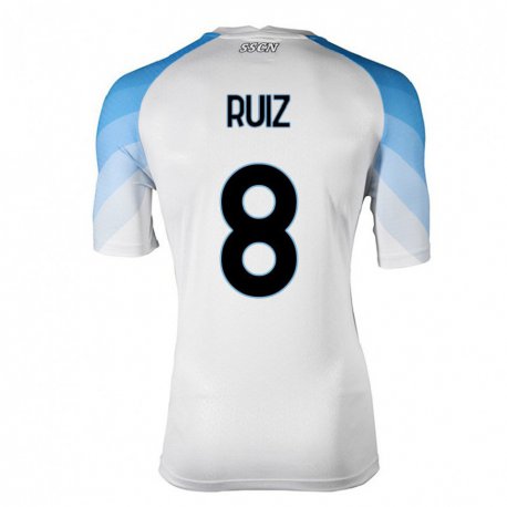 Kandiny Lapset Fabian Ruiz #8 Valkoinen Taivas Sininen Vieraspaita 2022/23 Lyhythihainen Paita T-paita