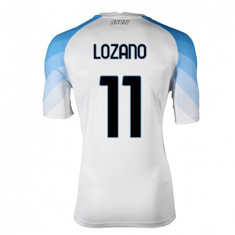 Kandiny Lapset Hirving Lozano #11 Valkoinen Taivas Sininen Vieraspaita 2022/23 Lyhythihainen Paita T-paita