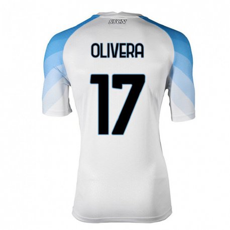 Kandiny Lapset Mathias Olivera #17 Valkoinen Taivas Sininen Vieraspaita 2022/23 Lyhythihainen Paita T-paita