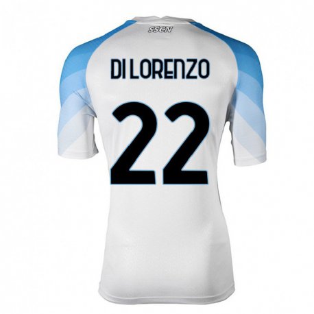 Kandiny Lapset Giovanni Di Lorenzo #22 Valkoinen Taivas Sininen Vieraspaita 2022/23 Lyhythihainen Paita T-paita