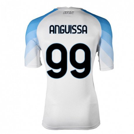 Kandiny Lapset Andre Zambo Anguissa #99 Valkoinen Taivas Sininen Vieraspaita 2022/23 Lyhythihainen Paita T-paita