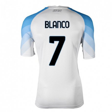 Kandiny Lapset Gimena Blanco #7 Valkoinen Taivas Sininen Vieraspaita 2022/23 Lyhythihainen Paita T-paita