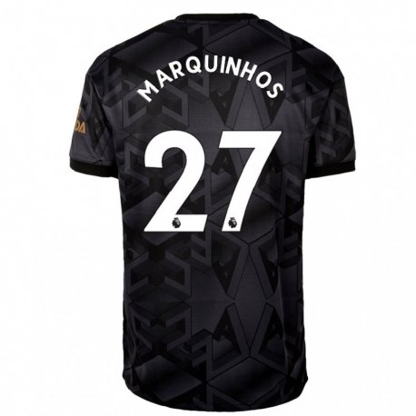 Kandiny Lapset Marquinhos #27 Musta Harmaa Vieraspaita 2022/23 Lyhythihainen Paita T-paita