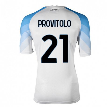 Kandiny Lapset Vincenzo Provitolo #21 Valkoinen Taivas Sininen Vieraspaita 2022/23 Lyhythihainen Paita T-paita