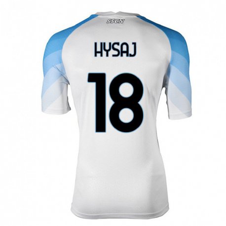 Kandiny Lapset Daniel Hysaj #18 Valkoinen Taivas Sininen Vieraspaita 2022/23 Lyhythihainen Paita T-paita