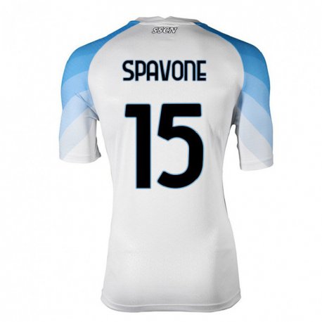 Kandiny Lapset Alessandro Spavone #15 Valkoinen Taivas Sininen Vieraspaita 2022/23 Lyhythihainen Paita T-paita