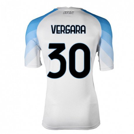 Kandiny Lapset Antonio Vergara #30 Valkoinen Taivas Sininen Vieraspaita 2022/23 Lyhythihainen Paita T-paita