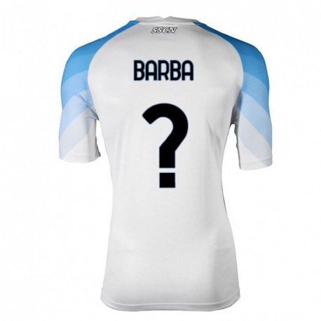 Kandiny Lapset Benedetto Barba #0 Valkoinen Taivas Sininen Vieraspaita 2022/23 Lyhythihainen Paita T-paita
