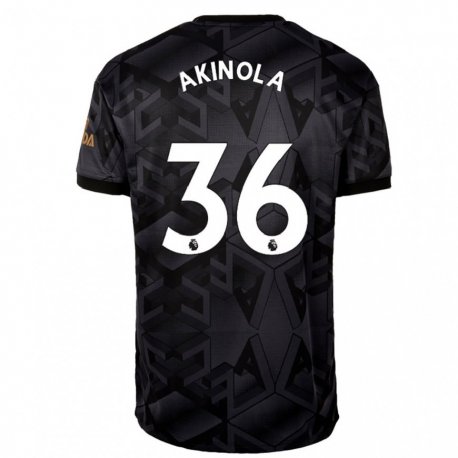 Kandiny Lapset Tim Akinola #36 Musta Harmaa Vieraspaita 2022/23 Lyhythihainen Paita T-paita