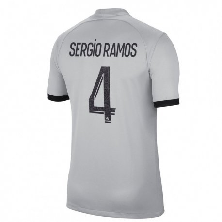 Kandiny Lapset Sergio Ramos #4 Harmaa Vieraspaita 2022/23 Lyhythihainen Paita T-paita