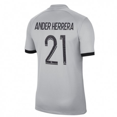 Kandiny Lapset Ander Herrera #21 Harmaa Vieraspaita 2022/23 Lyhythihainen Paita T-paita