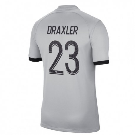 Kandiny Lapset Julian Draxler #23 Harmaa Vieraspaita 2022/23 Lyhythihainen Paita T-paita