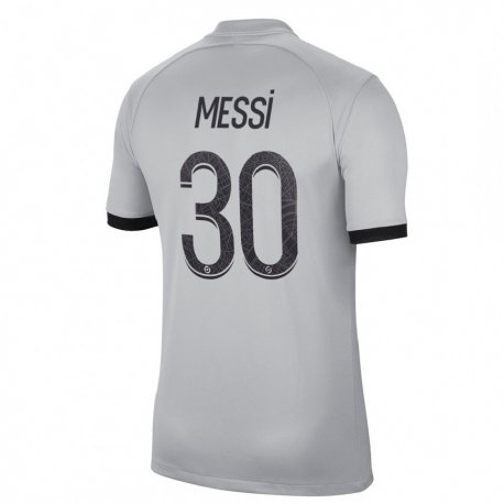 Kandiny Lapset Lionel Messi #30 Harmaa Vieraspaita 2022/23 Lyhythihainen Paita T-paita
