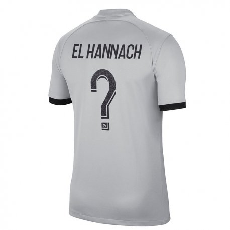 Kandiny Lapset Younes El Hannach #0 Harmaa Vieraspaita 2022/23 Lyhythihainen Paita T-paita