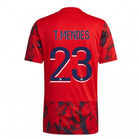 Kandiny Lapset Thiago Mendes #23 Punainen Avaruus Vieraspaita 2022/23 Lyhythihainen Paita T-paita