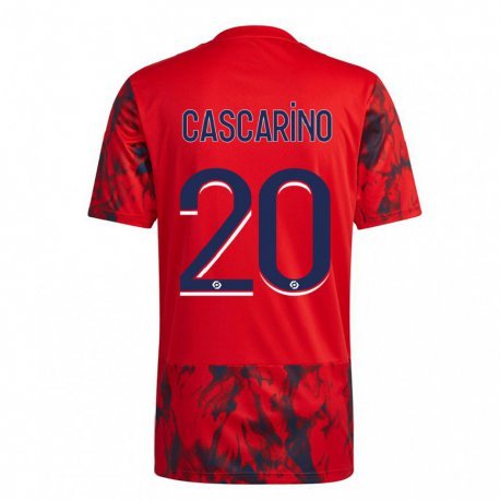 Kandiny Lapset Delphine Cascarino #20 Punainen Avaruus Vieraspaita 2022/23 Lyhythihainen Paita T-paita