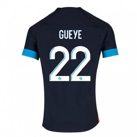 Kandiny Lapset Pape Gueye #22 Musta Olympia Vieraspaita 2022/23 Lyhythihainen Paita T-paita
