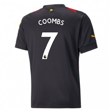 Kandiny Lapset Laura Coombs #7 Musta Punainen Vieraspaita 2022/23 Lyhythihainen Paita T-paita