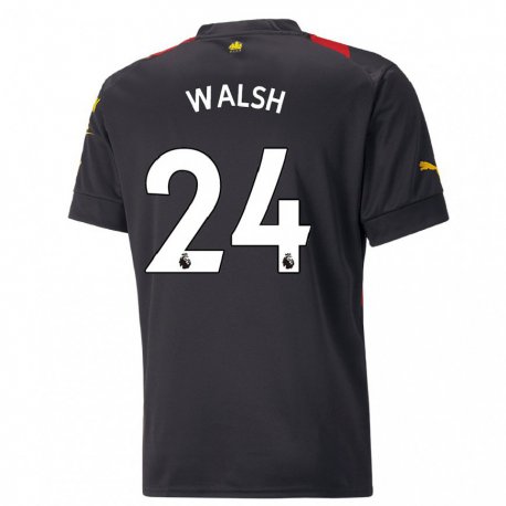 Kandiny Lapset Keira Walsh #24 Musta Punainen Vieraspaita 2022/23 Lyhythihainen Paita T-paita