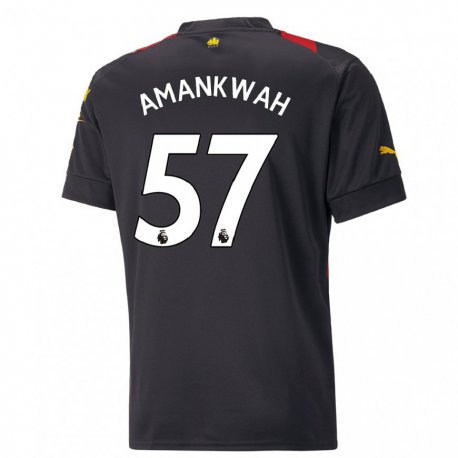 Kandiny Lapset Yeboah Amankwah #57 Musta Punainen Vieraspaita 2022/23 Lyhythihainen Paita T-paita