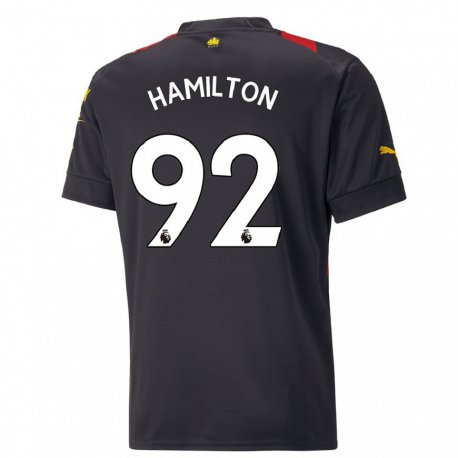 Kandiny Lapset Micah Hamilton #92 Musta Punainen Vieraspaita 2022/23 Lyhythihainen Paita T-paita