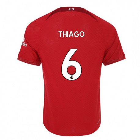 Kandiny Miesten Thiago #6 Tummanpunainen Kotipaita 2022/23 Lyhythihainen Paita T-paita