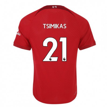 Kandiny Miesten Konstantinos Tsimikas #21 Tummanpunainen Kotipaita 2022/23 Lyhythihainen Paita T-paita