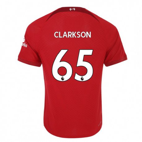 Kandiny Miesten Leighton Clarkson #65 Tummanpunainen Kotipaita 2022/23 Lyhythihainen Paita T-paita