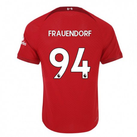 Kandiny Miesten Melkamu Frauendorf #94 Tummanpunainen Kotipaita 2022/23 Lyhythihainen Paita T-paita