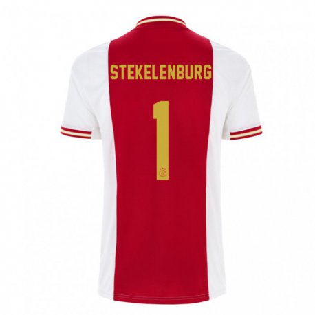 Kandiny Miesten Maarten Stekelenburg #1 Tummanpunainen Valkoinen Kotipaita 2022/23 Lyhythihainen Paita T-paita