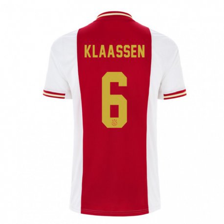 Kandiny Miesten Davy Klaassen #6 Tummanpunainen Valkoinen Kotipaita 2022/23 Lyhythihainen Paita T-paita
