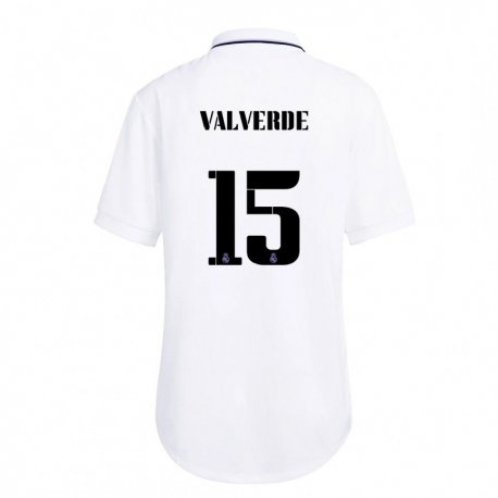 Kandiny Miesten Federico Valverde #15 Valkoinen Violetti Kotipaita 2022/23 Lyhythihainen Paita T-paita