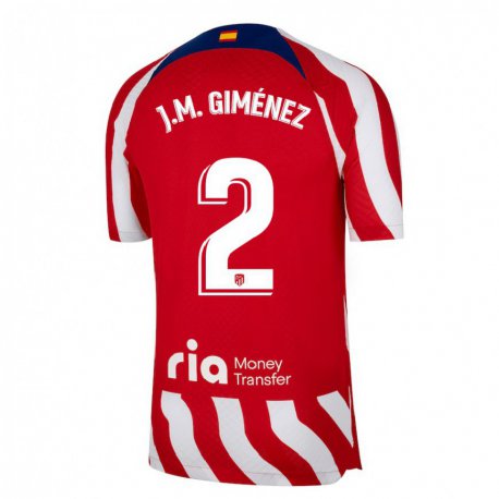 Kandiny Miesten Jose Maria Gimenez #2 Punainen Valkoinen Sininen Kotipaita 2022/23 Lyhythihainen Paita T-paita