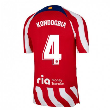 Kandiny Miesten Geoffrey Kondogbia #4 Punainen Valkoinen Sininen Kotipaita 2022/23 Lyhythihainen Paita T-paita