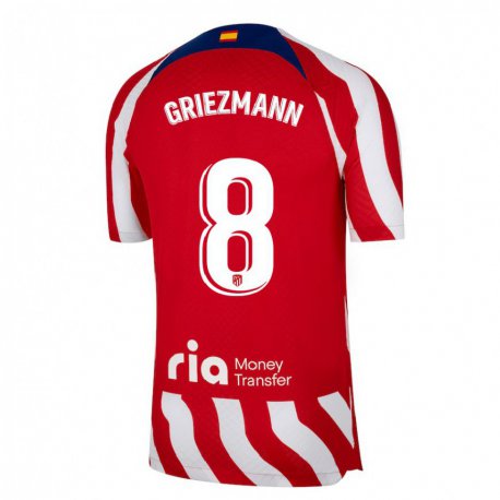 Kandiny Miesten Antoine Griezmann #8 Punainen Valkoinen Sininen Kotipaita 2022/23 Lyhythihainen Paita T-paita