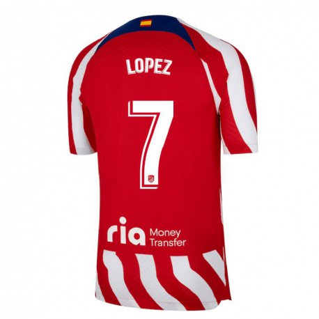 Kandiny Miesten Maitane Lopez #7 Punainen Valkoinen Sininen Kotipaita 2022/23 Lyhythihainen Paita T-paita