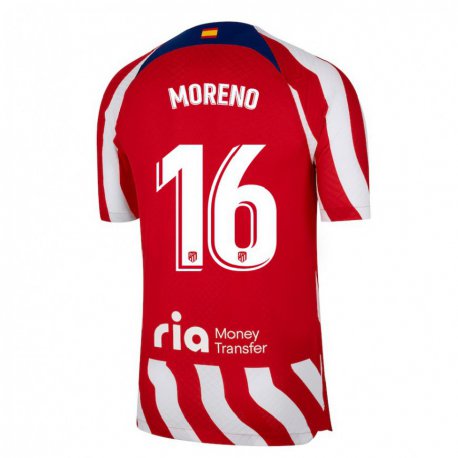 Kandiny Miesten Marco Moreno #16 Punainen Valkoinen Sininen Kotipaita 2022/23 Lyhythihainen Paita T-paita