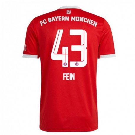 Kandiny Miesten Adrian Fein #43 Neon Punainen Valkoinen Kotipaita 2022/23 Lyhythihainen Paita T-paita
