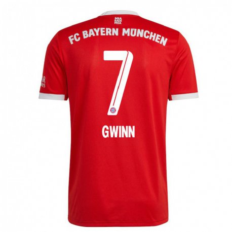 Kandiny Miesten Giulia Gwinn #7 Neon Punainen Valkoinen Kotipaita 2022/23 Lyhythihainen Paita T-paita