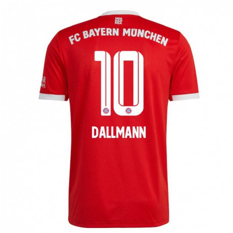 Kandiny Miesten Linda Dallmann #10 Neon Punainen Valkoinen Kotipaita 2022/23 Lyhythihainen Paita T-paita