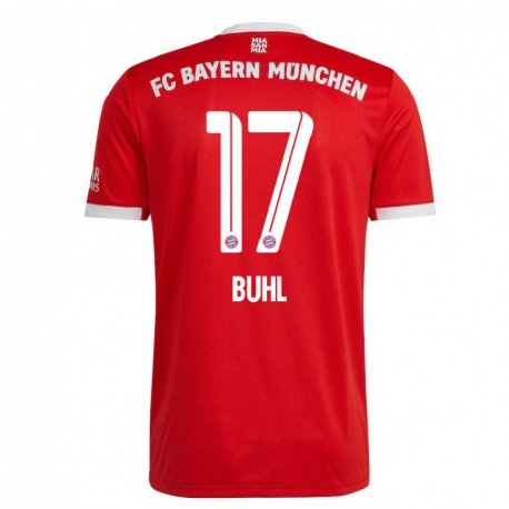 Kandiny Miesten Klara Buhl #17 Neon Punainen Valkoinen Kotipaita 2022/23 Lyhythihainen Paita T-paita