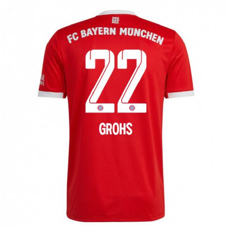 Kandiny Miesten Maria Luisa Grohs #22 Neon Punainen Valkoinen Kotipaita 2022/23 Lyhythihainen Paita T-paita
